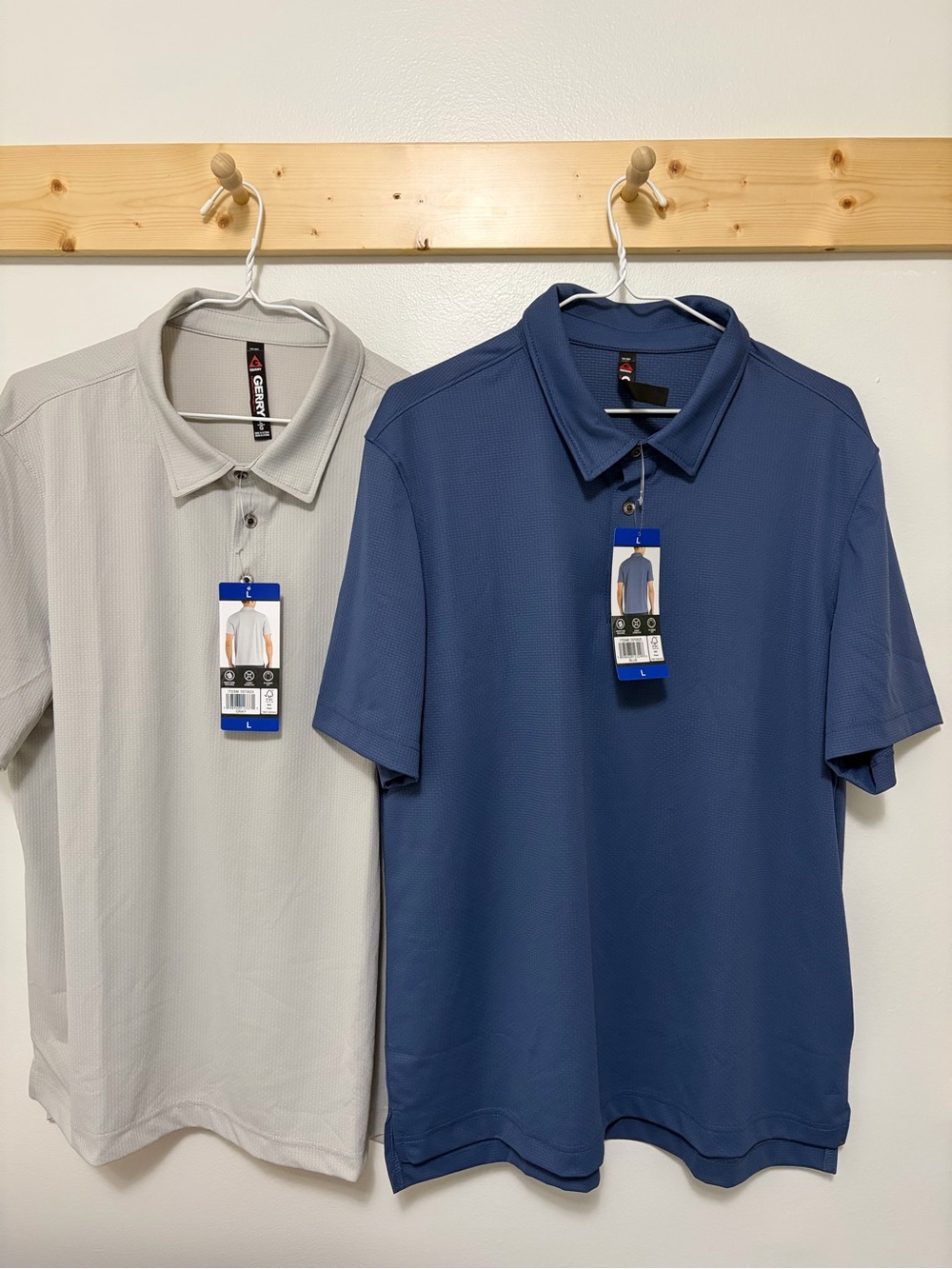 NWT Gerry Men's Polo Pack — Slate Blue & Light Gray